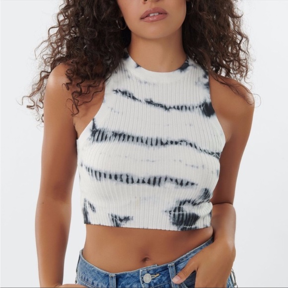 Garage Tie-Dye Ribbed Crew Neck Tank Top - Picture 1 of 9